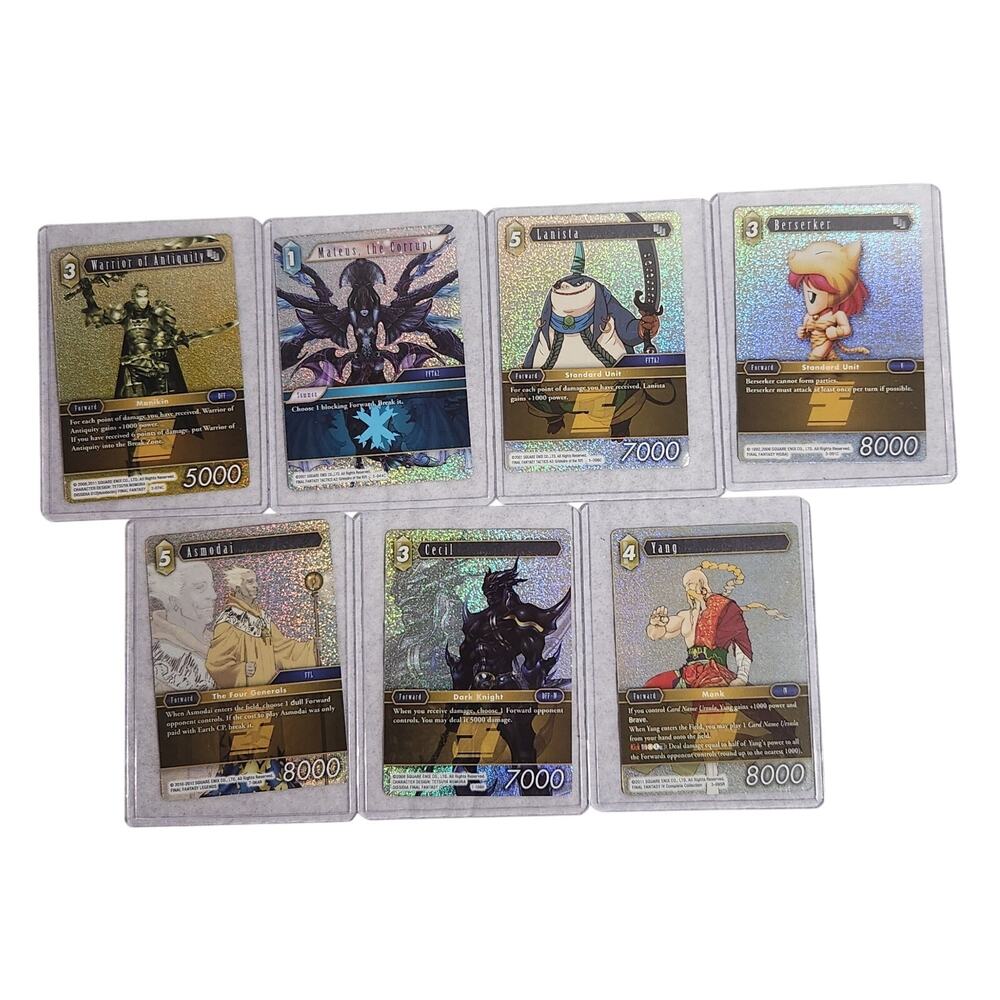 Final Fantasy TCG Foils Lot Of 7 Common, Rare, And Hero 2007-2011 VG+
